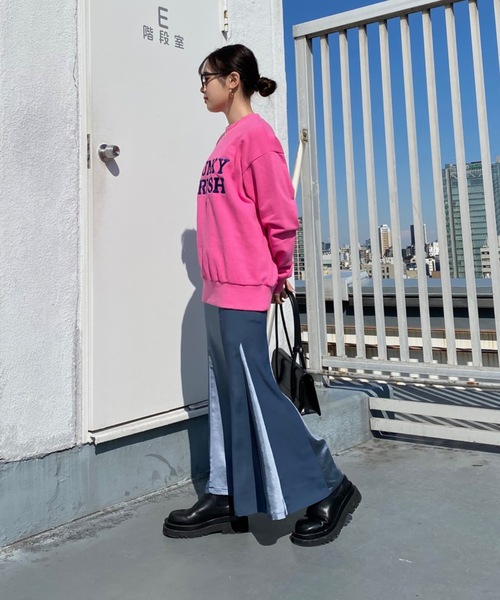 SHAGGIE（シャギー）の「切り替えサテンマーメイドスカート（スカート・レディース・ブラック/パープル/ブルー・MEDIUM/SMALL）」の12枚目の写真