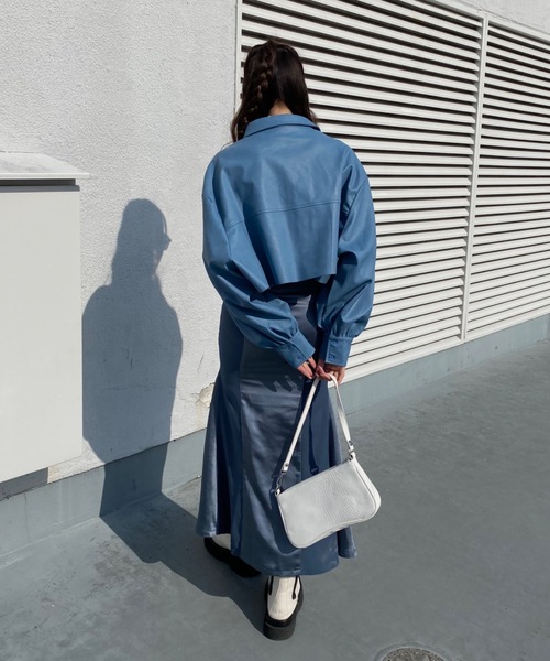 SHAGGIE（シャギー）の「切り替えサテンマーメイドスカート（スカート・レディース・ブラック/パープル/ブルー・MEDIUM/SMALL）」の18枚目の写真