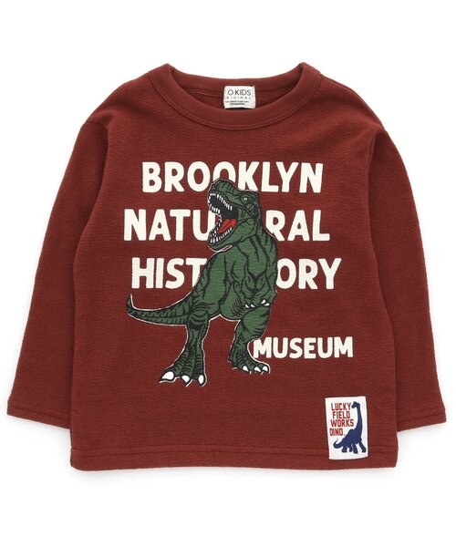F.O.KIDS(エフオーキッズ)の「恐竜長袖Tシャツ(Tシャツ/カットソー・キッズ・エンジ/カーキ/グレー/キナリ・120/90/110/80/95/140/100/130)」の1枚目の写真