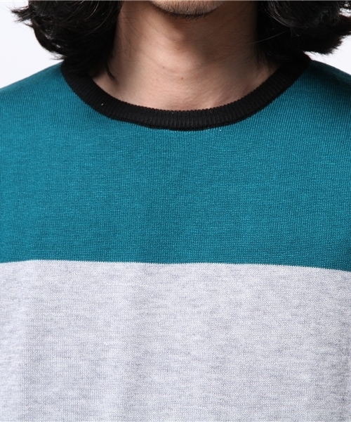 OUTLET（アウトレット）の「【CIAOPANIC TYPY】カラーブロックプルオーバー（ニット/セーター・メンズ・ネイビー/チャコールグレー・MEDIUM/SMALL）」の6枚目の写真