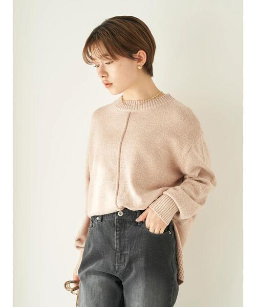 earth music&ecology(アースミュージックアンドエコロジー)の「デニム見えニットプルオーバー*(ニット/セーター・レディース・オフホワイト/ピンク/ダークブルー・FREE)」の5枚目の写真