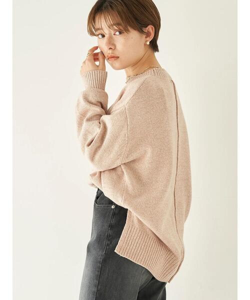 earth music&ecology(アースミュージックアンドエコロジー)の「デニム見えニットプルオーバー*(ニット/セーター・レディース・オフホワイト/ピンク/ダークブルー・FREE)」の6枚目の写真