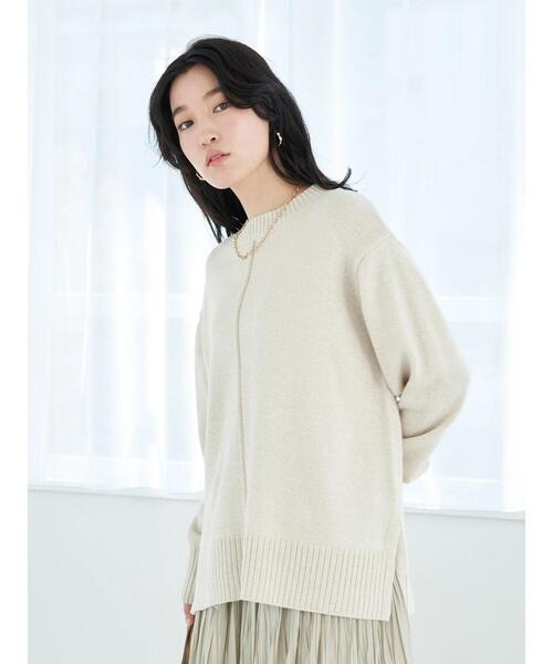 earth music&ecology(アースミュージックアンドエコロジー)の「デニム見えニットプルオーバー*(ニット/セーター・レディース・オフホワイト/ピンク/ダークブルー・FREE)」の10枚目の写真