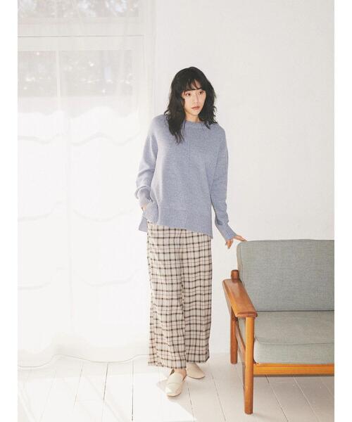 earth music&ecology(アースミュージックアンドエコロジー)の「デニム見えニットプルオーバー*(ニット/セーター・レディース・オフホワイト/ピンク/ダークブルー・FREE)」の15枚目の写真