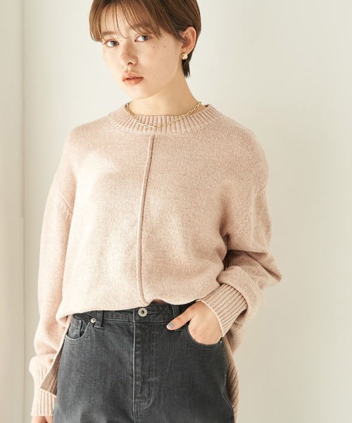 earth music&ecology(アースミュージックアンドエコロジー)の「デニム見えニットプルオーバー*(ニット/セーター・レディース・オフホワイト/ピンク/ダークブルー・FREE)」の3枚目の写真