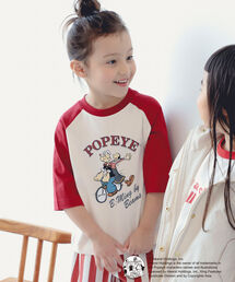 B:MING by BEAMS / Popeye(TM) ベースボール ラグランスリーブ Tシャツ（90~140cm）