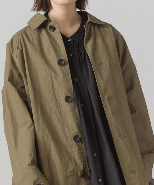 OMNES（オムネス）の「コットンナイロン　ステンカラーコート（ステンカラーコート・レディース・ネイビー/ブラウン・FREE）」の12枚目の写真
