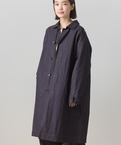 OMNES（オムネス）の「コットンナイロン　ステンカラーコート（ステンカラーコート・レディース・ネイビー/ブラウン・FREE）」の7枚目の写真