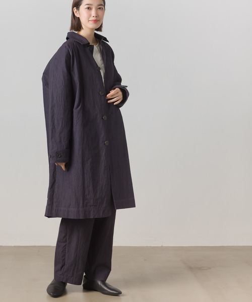 OMNES（オムネス）の「コットンナイロン　ステンカラーコート（ステンカラーコート・レディース・ネイビー/ブラウン・FREE）」の15枚目の写真