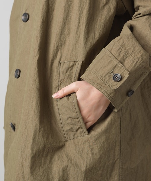 OMNES（オムネス）の「コットンナイロン　ステンカラーコート（ステンカラーコート・レディース・ネイビー/ブラウン・FREE）」の11枚目の写真