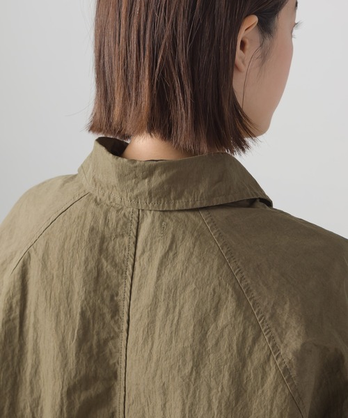 OMNES（オムネス）の「コットンナイロン　ステンカラーコート（ステンカラーコート・レディース・ネイビー/ブラウン・FREE）」の4枚目の写真