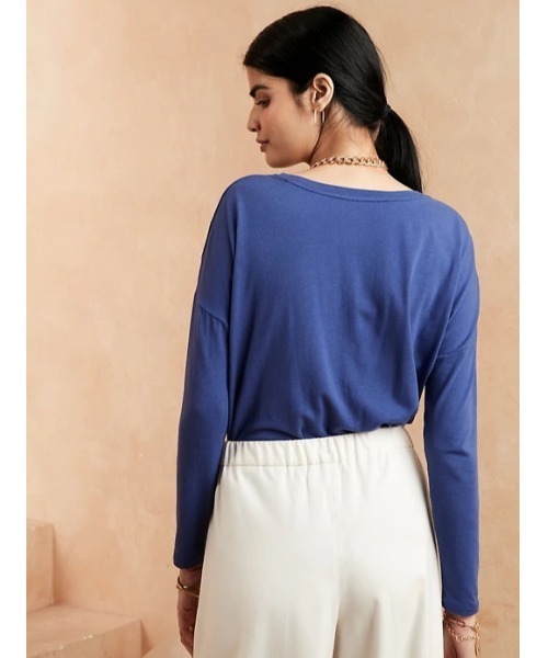 BANANA REPUBLIC FACTORY STORE（バナナリパブリック ファクトリーストア）の「【BANANA REPUBLIC FACTORY STORE】ロングスリーブTシャツ（Tシャツ/カットソー・レディース・ネイビー/ホワイト/ブルー・L/XS/M/S）」の7枚目の写真