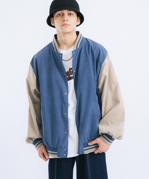 Ressaca | オーバーサイズ ピーチスキン スタジャン バーシティジャケット(スタジャン)