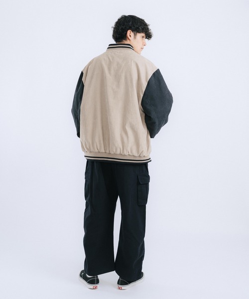 Ressaca（レサーカ）の「オーバーサイズ ピーチスキン スタジャン バーシティジャケット（スタジャン・メンズ・ブラック/ベージュ/ブルー/グリーン・M/L）」の21枚目の写真