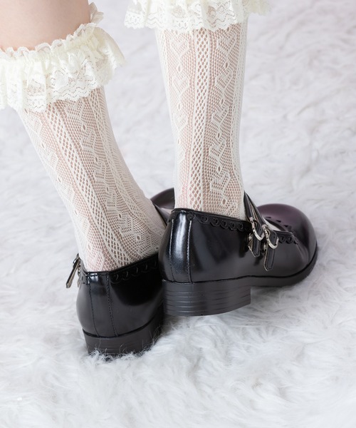 BODYLINE(ボディライン)の「レディーズ ハートバックルダブルストラップシューズ(パンプス・レディース・オフホワイト/サックスブルー/レッド/ブラウン/ブラック・S/M/L)」の14枚目の写真