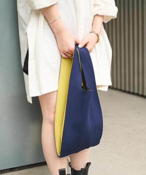 Actually（アクチュアリー）の「KNIT MARKET BAG ニット マーケットバッグ（ハンドバッグ・レディース・ブラック/レッド/ブルー/グリーン/パープル/ネイビー・フリー）」の16枚目の写真