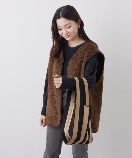 Actually（アクチュアリー）の「KNIT MARKET BAG ニット マーケットバッグ（ハンドバッグ・レディース・ブラック/レッド/ブルー/グリーン/パープル/ネイビー・フリー）」の12枚目の写真