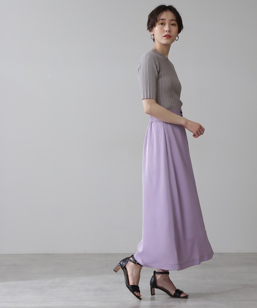 N.（N. Natural Beauty Basic）（エヌエヌナチュラルビューティーベーシック）の「◆コットンレーヨンランダムリブニット（ニット/セーター・レディース・グレイッシュベージュ/クリーム/ブルー/ネイビー/イエロー・MEDIUM）」の21枚目の写真