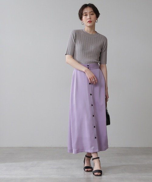 N.（N. Natural Beauty Basic）（エヌエヌナチュラルビューティーベーシック）の「◆コットンレーヨンランダムリブニット（ニット/セーター・レディース・グレイッシュベージュ/クリーム/ブルー/ネイビー/イエロー・MEDIUM）」の11枚目の写真