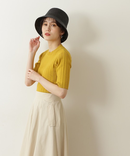 N.（N. Natural Beauty Basic）（エヌエヌナチュラルビューティーベーシック）の「◆コットンレーヨンランダムリブニット（ニット/セーター・レディース・グレイッシュベージュ/クリーム/ブルー/ネイビー/イエロー・MEDIUM）」の22枚目の写真
