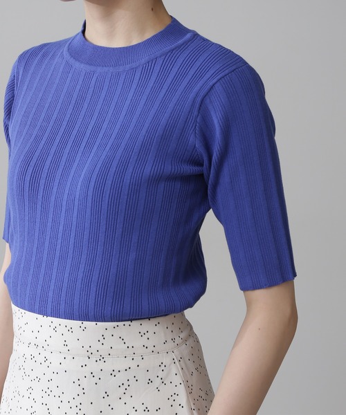 N.（N. Natural Beauty Basic）（エヌエヌナチュラルビューティーベーシック）の「◆コットンレーヨンランダムリブニット（ニット/セーター・レディース・グレイッシュベージュ/クリーム/ブルー/ネイビー/イエロー・MEDIUM）」の16枚目の写真