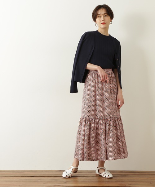 N.（N. Natural Beauty Basic）（エヌエヌナチュラルビューティーベーシック）の「◆コットンレーヨンランダムリブニット（ニット/セーター・レディース・グレイッシュベージュ/クリーム/ブルー/ネイビー/イエロー・MEDIUM）」の13枚目の写真