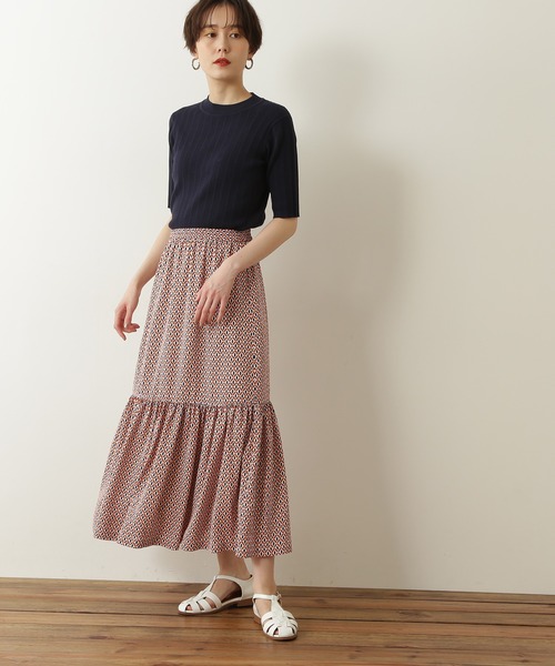 N.（N. Natural Beauty Basic）（エヌエヌナチュラルビューティーベーシック）の「◆コットンレーヨンランダムリブニット（ニット/セーター・レディース・グレイッシュベージュ/クリーム/ブルー/ネイビー/イエロー・MEDIUM）」の9枚目の写真