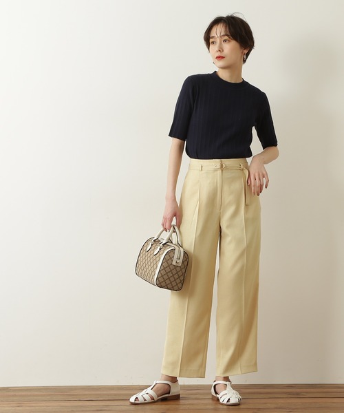 N.（N. Natural Beauty Basic）（エヌエヌナチュラルビューティーベーシック）の「◆コットンレーヨンランダムリブニット（ニット/セーター・レディース・グレイッシュベージュ/クリーム/ブルー/ネイビー/イエロー・MEDIUM）」の15枚目の写真