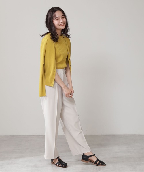 N.（N. Natural Beauty Basic）（エヌエヌナチュラルビューティーベーシック）の「◆コットンレーヨンランダムリブニット（ニット/セーター・レディース・グレイッシュベージュ/クリーム/ブルー/ネイビー/イエロー・MEDIUM）」の7枚目の写真