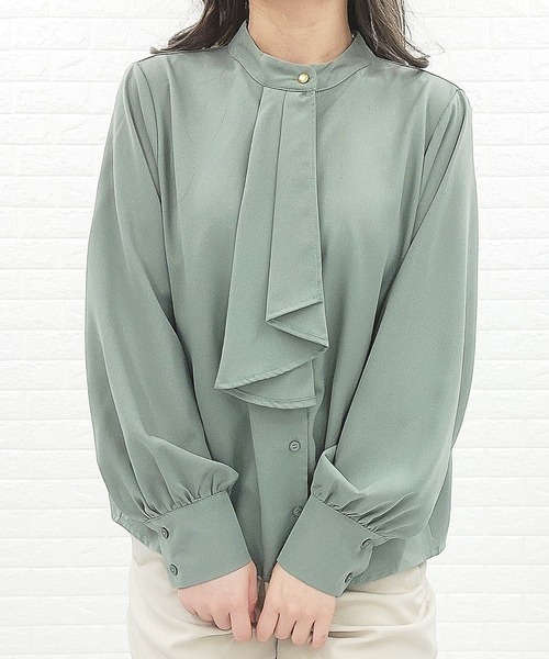 Lace Ladies（レースレディース）の「ボウタイ ボリューム袖 ブラウス 無地（シャツ/ブラウス・レディース・ミント/ホワイト/グレー/ブラック/アイボリー・FREE）」の5枚目の写真