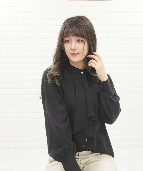 Lace Ladies（レースレディース）の「ボウタイ ボリューム袖 ブラウス 無地（シャツ/ブラウス・レディース・ミント/ホワイト/グレー/ブラック/アイボリー・FREE）」の10枚目の写真