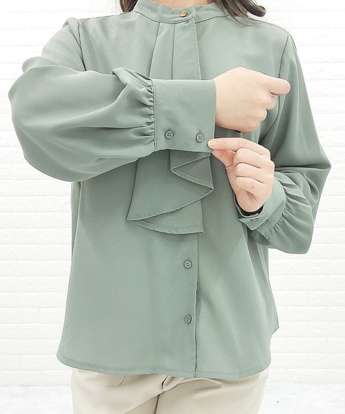 Lace Ladies（レースレディース）の「ボウタイ ボリューム袖 ブラウス 無地（シャツ/ブラウス・レディース・ミント/ホワイト/グレー/ブラック/アイボリー・FREE）」の12枚目の写真