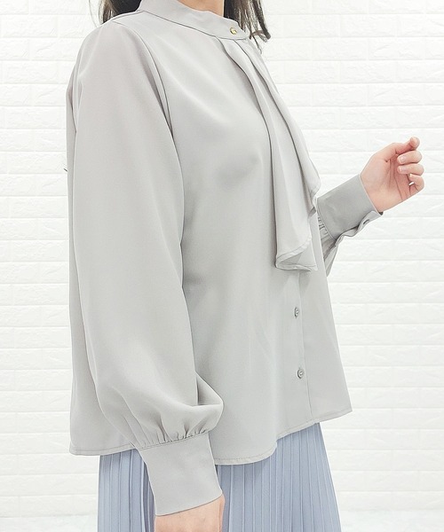 Lace Ladies（レースレディース）の「ボウタイ ボリューム袖 ブラウス 無地（シャツ/ブラウス・レディース・ミント/ホワイト/グレー/ブラック/アイボリー・FREE）」の19枚目の写真