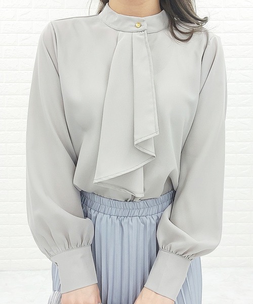 Lace Ladies（レースレディース）の「ボウタイ ボリューム袖 ブラウス 無地（シャツ/ブラウス・レディース・ミント/ホワイト/グレー/ブラック/アイボリー・FREE）」の20枚目の写真