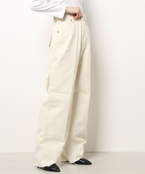 CIMARRON(シマロン)の「(CIMARRON)ワイドデニムパンツ(デニムパンツ・レディース・ホワイト/ブルー・25/26)」の3枚目の写真