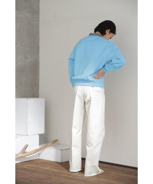 CIMARRON(シマロン)の「(CIMARRON)ワイドデニムパンツ(デニムパンツ・レディース・ホワイト/ブルー・25/26)」の6枚目の写真