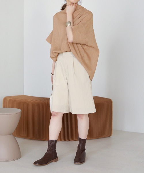 Bab(バブ)の「ボタン付変形ブラウス(シャツ/ブラウス・レディース・ブラック/ベージュ/オフホワイト/ピンク/A/B・M)」の14枚目の写真