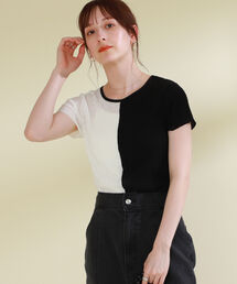 Ray BEAMS | Ray BEAMS / センターシーム キリカエ Tシャツ(Tシャツ/カットソー)