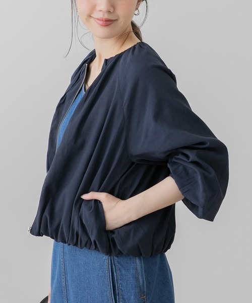 URBAN RESEARCH Sonny Label(アーバンリサーチサニーレーベル)の「ギャザーブルゾン(ブルゾン・レディース・ナチュラル/カーキ/ネイビー・FREE)」の4枚目の写真