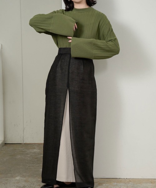 lawgy(ラウジー)の「long cuffs pleats knit(ニット/セーター・レディース・クリーム/ブラウン/グリーン・FREE)」の12枚目の写真