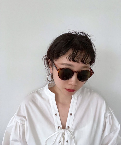 Me%（ミィパーセント）の「ポイントボストンサングラス（サングラス・レディース・ダークブラウン/ブラック系その他・FREE）」の2枚目の写真