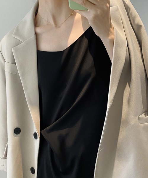 aimoha（アイモハ）の「デザインサテンキャミソールワンピース (SS)（ワンピース・レディース・ブラック/シャンパン/グリーン・LARGE/MEDIUM）」の22枚目の写真