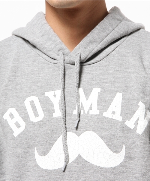 WHO'S WHO gallery(フーズフーギャラリー)の「【期間限定セール】【BOYMAN】クラックカレッジフードパーカー(パーカー・メンズ・ホワイト/ネイビー/グレー/ブラック・MEDIUM/SMALL/LARGE)」の8枚目の写真