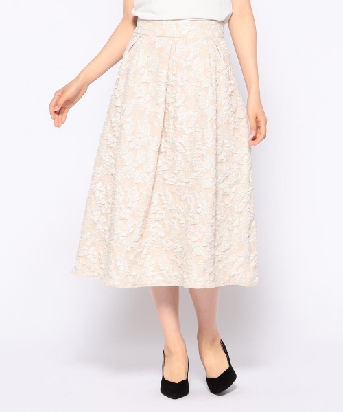 MISCH MASCH（ミッシュマッシュ）の「ふくれジャガードスカート（スカート・レディース・ブルー/ブラック/ベージュ・SMALL/MEDIUM）」の2枚目の写真