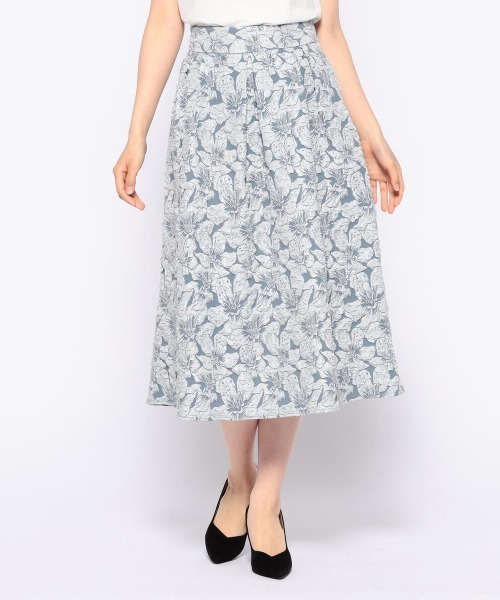 MISCH MASCH（ミッシュマッシュ）の「ふくれジャガードスカート（スカート・レディース・ブルー/ブラック/ベージュ・SMALL/MEDIUM）」の3枚目の写真