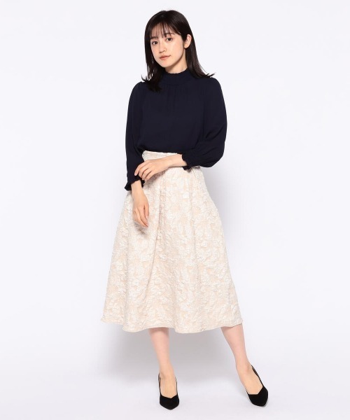 MISCH MASCH（ミッシュマッシュ）の「ふくれジャガードスカート（スカート・レディース・ブルー/ブラック/ベージュ・SMALL/MEDIUM）」の10枚目の写真