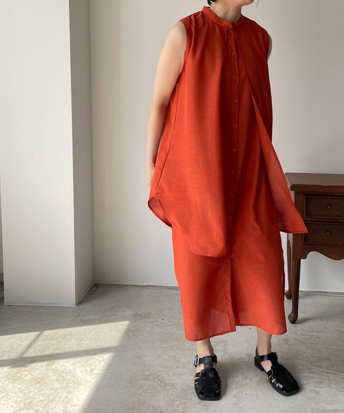 210nouve（トゥージュヌーブ）の「2WAYレイヤード風ノースリワンピース（ワンピース・レディース・ホワイト/ブラック/レッド/グリーン・FREE）」の4枚目の写真