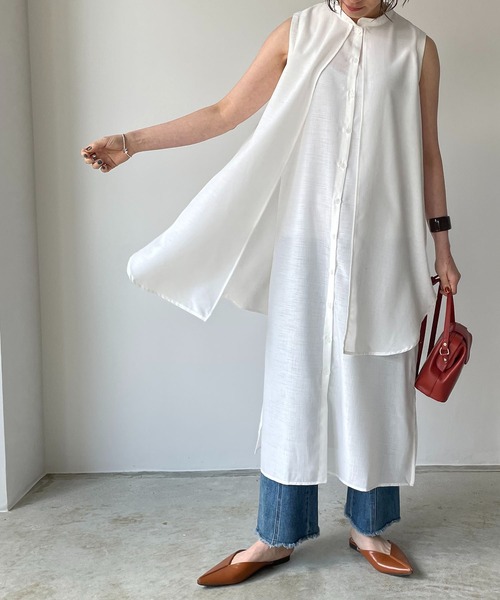 210nouve（トゥージュヌーブ）の「2WAYレイヤード風ノースリワンピース（ワンピース・レディース・ホワイト/ブラック/レッド/グリーン・FREE）」の2枚目の写真