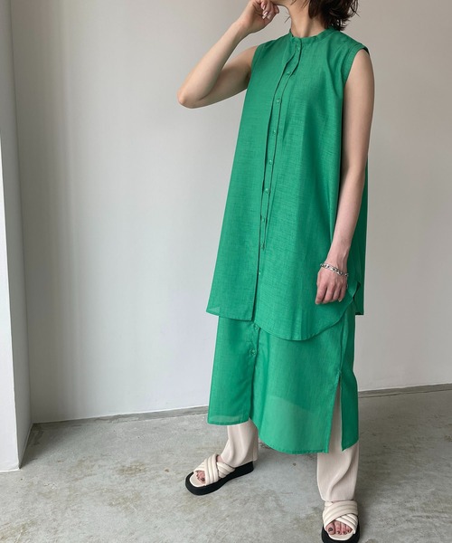 210nouve（トゥージュヌーブ）の「2WAYレイヤード風ノースリワンピース（ワンピース・レディース・ホワイト/ブラック/レッド/グリーン・FREE）」の3枚目の写真