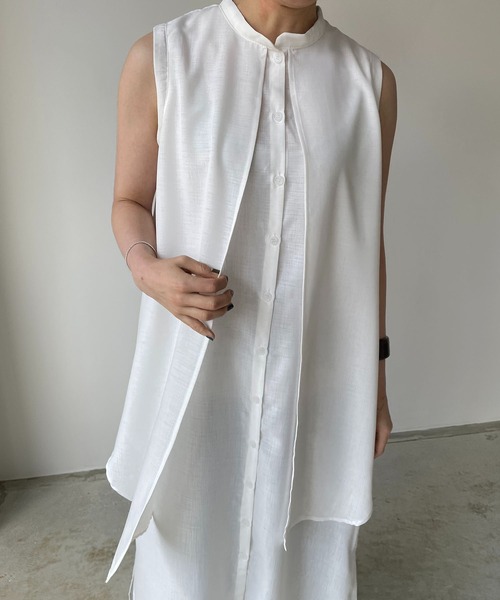 210nouve（トゥージュヌーブ）の「2WAYレイヤード風ノースリワンピース（ワンピース・レディース・ホワイト/ブラック/レッド/グリーン・FREE）」の12枚目の写真